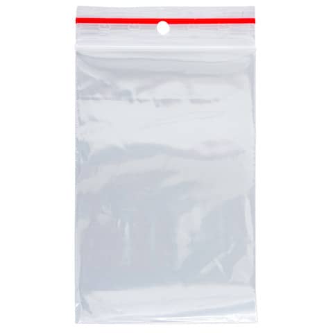 Buste trasparenti chiusura grip in LDPE 50 μm Q-Connect idonee al contatto alimentare - conf. 1000 pz - 8x12 cm